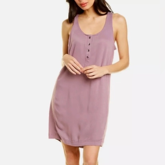 Splendid Dresses & Skirts - Splendid Women’s L Promenade Faded Purple Ribbed Henley Tank Dress - VGUC!
